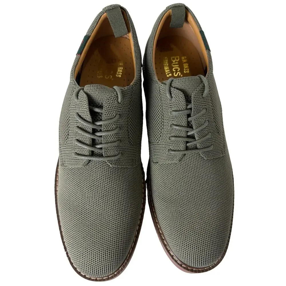GH Bass Pasadena Knit Buck Mens 8.5M Army Green Oxford Shoes BAZ2B421 NIB